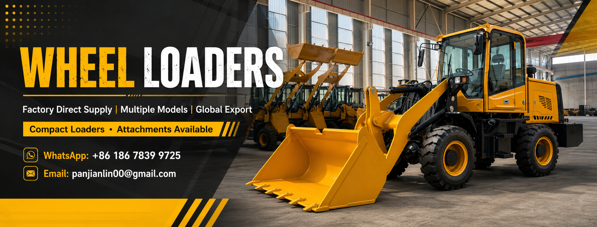 Wheel loaders factory direct supply banner