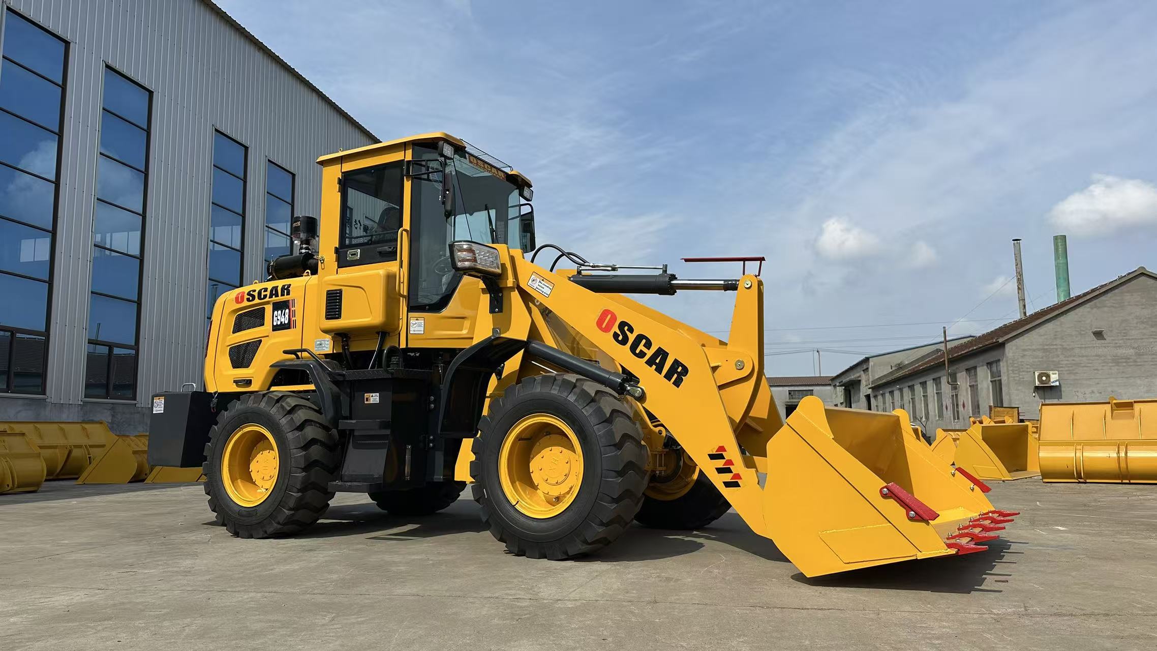 Wheel loader factory yard display