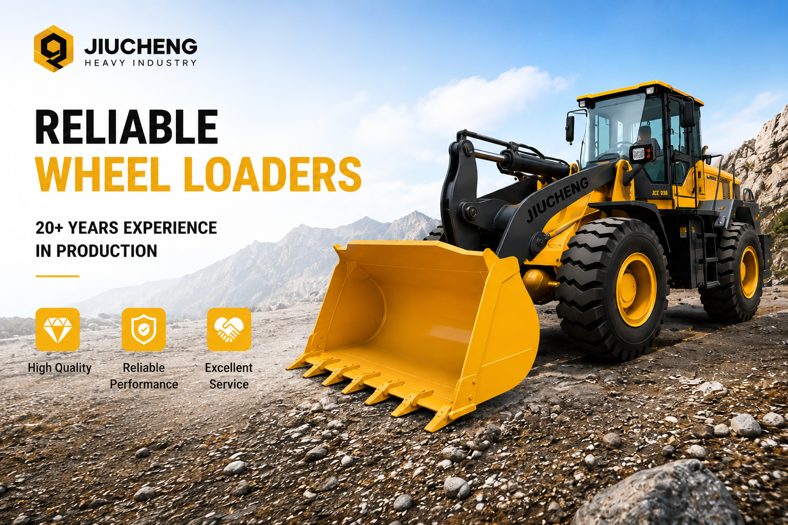 Reliable Jiucheng wheel loaders with 20 years production experience